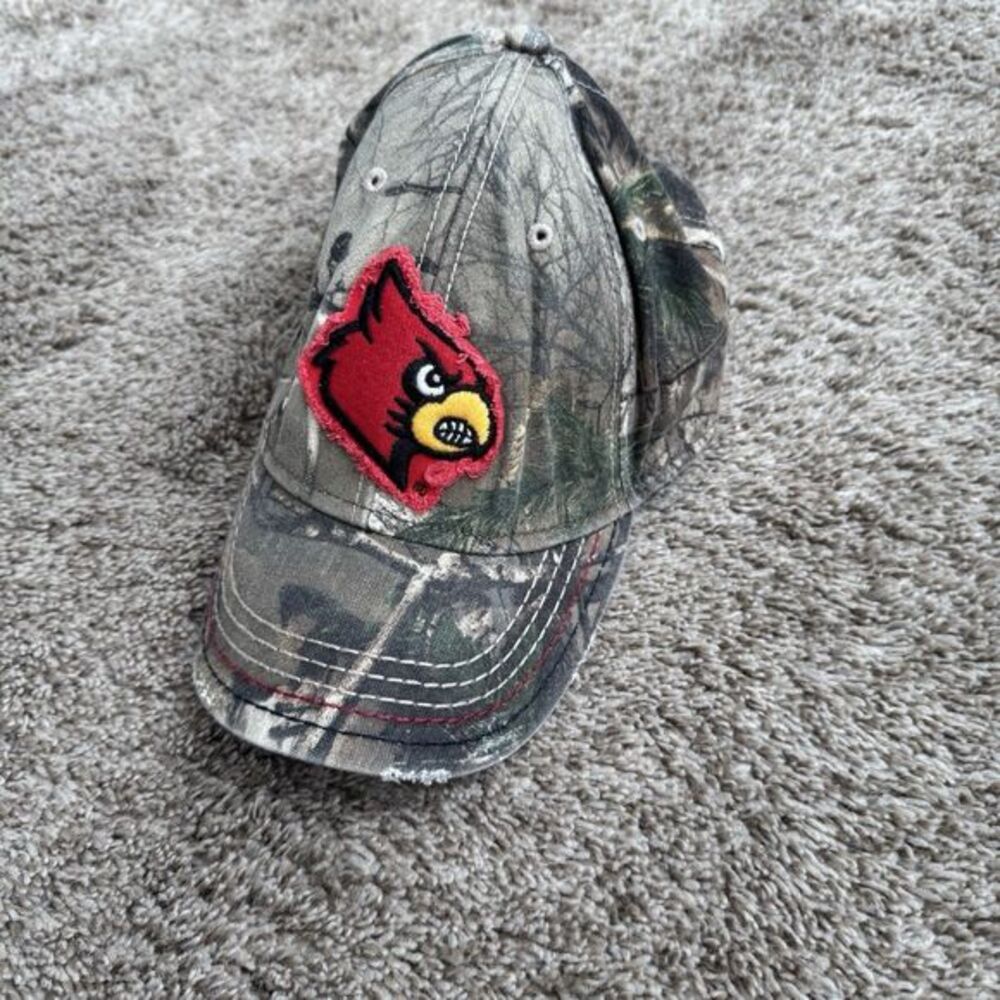 Louisville Cardinals Camo Print College Team Sports Hat OS‎ Fits Most Adjustable